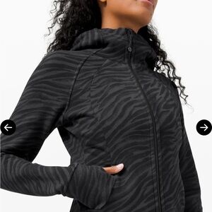 Lululemon scuba zip up Black Zebra Print Jacket